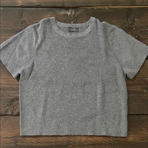 Nuuds Heather Gray Ribbed Crop Top